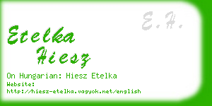 etelka hiesz business card